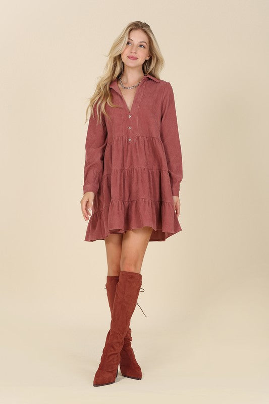 The One Corduroy Tiered Dress