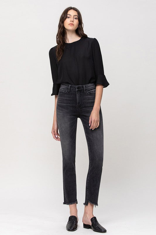 High Rise Straight Crop Denim