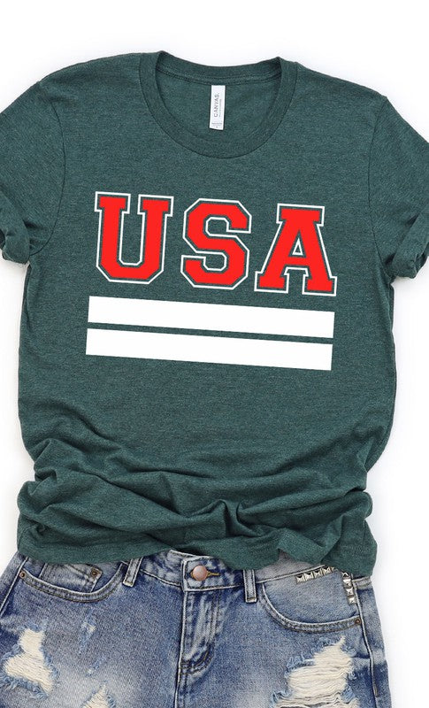 Retro Varsity USA Patriotic Graphic Tee