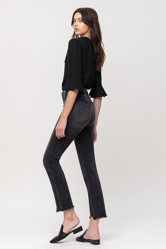 High Rise Straight Crop Denim