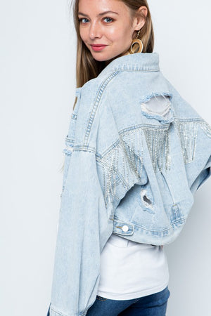 Rhinestone Cowgirl Vibes Denim Jacket