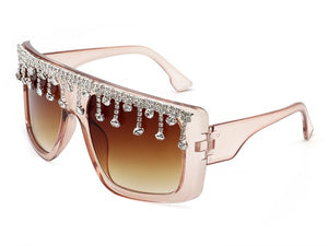 Oversize Square Rhinestone Fashion Sunglasses