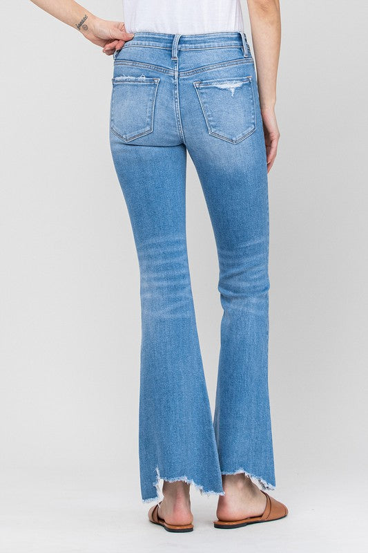 Flying Monkey Mid-Rise Flare with Hem Detail