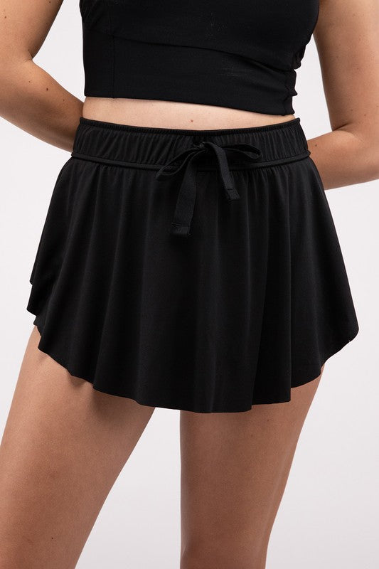 Let's Play Ruffle Hem Tennis Skirt with Hidden Inner Pockets