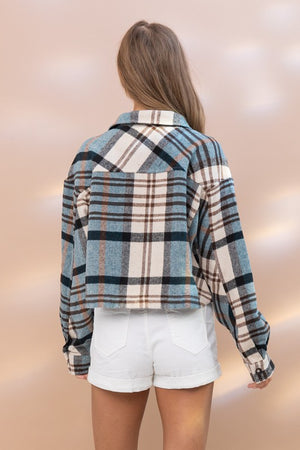 Evermore Plaid Cropped Shacket