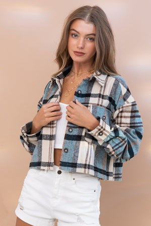 Evermore Plaid Cropped Shacket