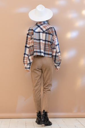 Evermore Plaid Cropped Shacket