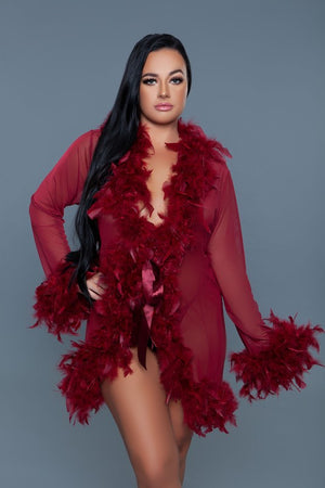 Lux Robe Faux Feathers