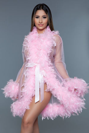 Lux Robe Faux Feathers
