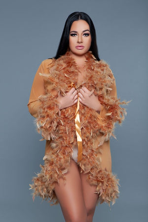 Lux Robe Faux Feathers