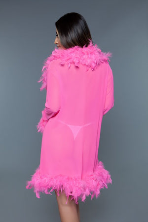 Lux Robe Faux Feathers