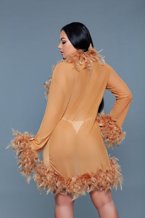 Lux Robe Faux Feathers