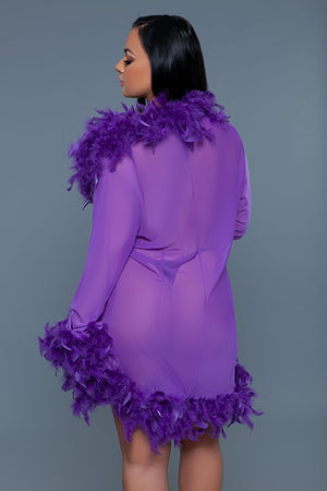 Lux Robe Faux Feathers
