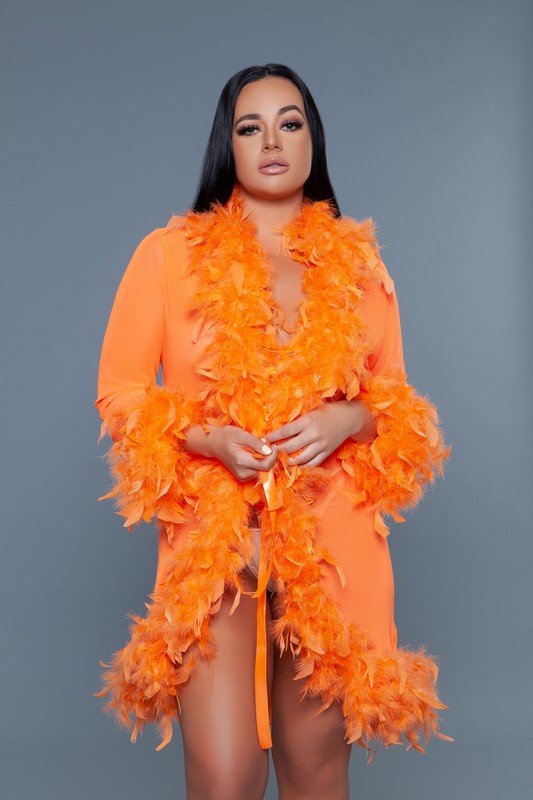 Lux Robe Faux Feathers