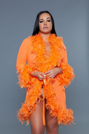 Lux Robe Faux Feathers