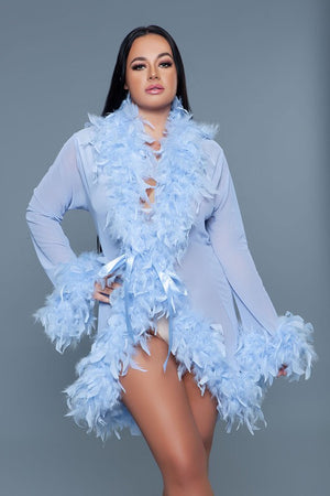 Lux Robe Faux Feathers