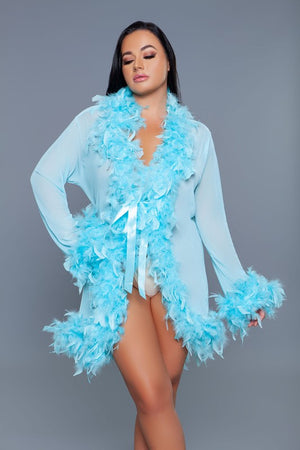 Lux Robe Faux Feathers