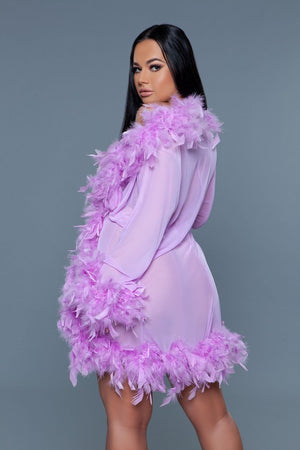 Lux Robe Faux Feathers