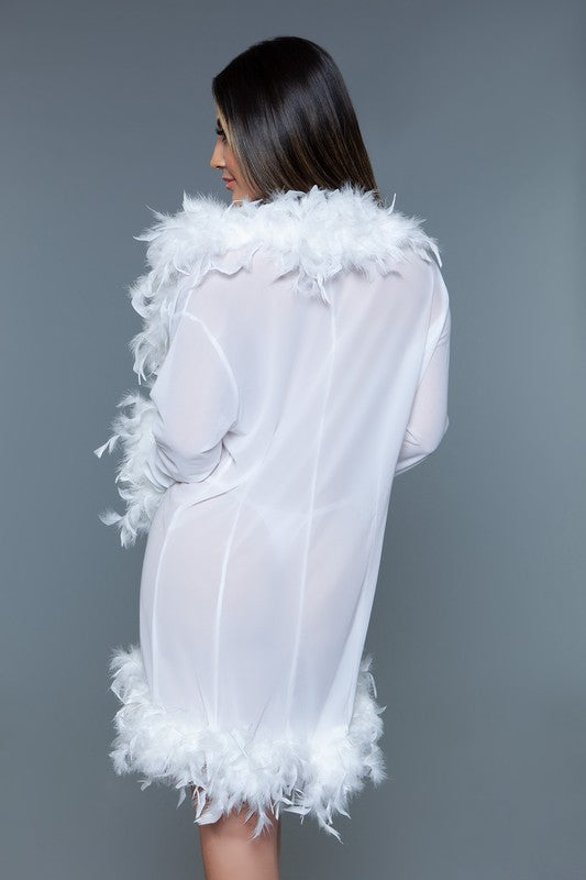 Lux Robe Faux Feathers