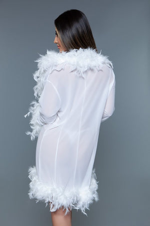 Lux Robe Faux Feathers