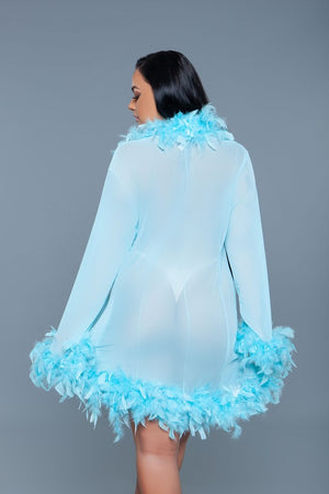 Lux Robe Faux Feathers