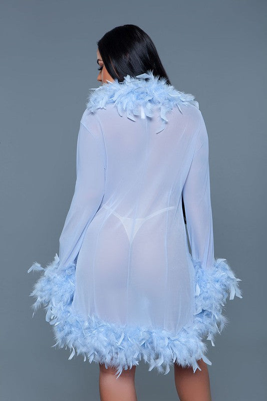 Lux Robe Faux Feathers