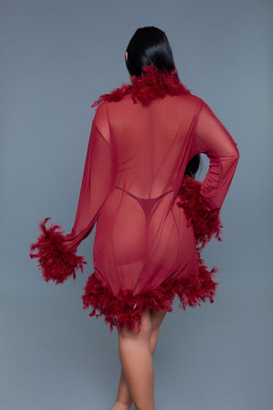 Lux Robe Faux Feathers