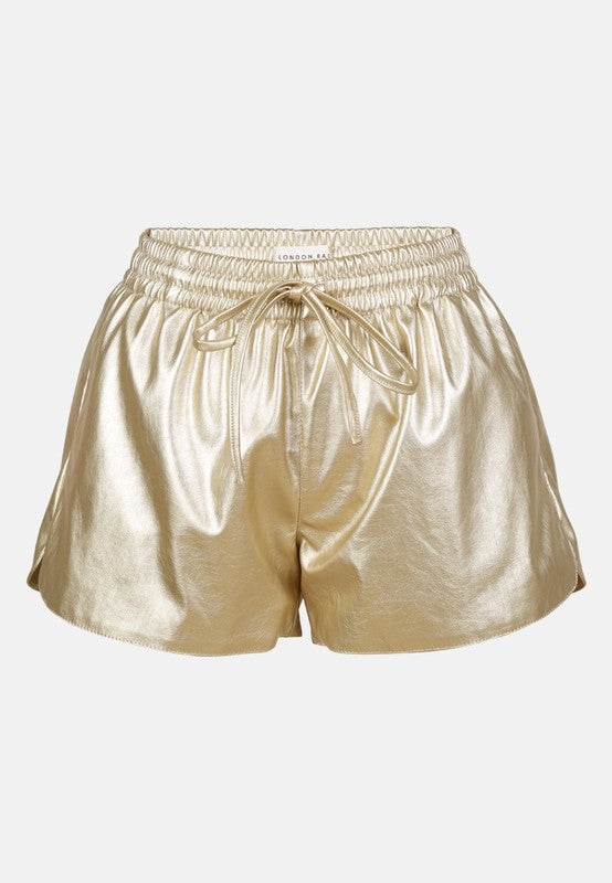 Welcome to New York Metallic Drawstring Shorts