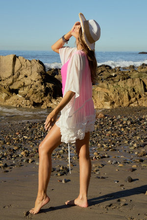 Solid Flared Cardigan Swim Cover Up