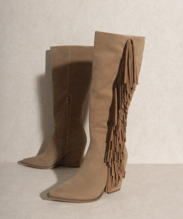 Head West Knee-High Fringe Boots