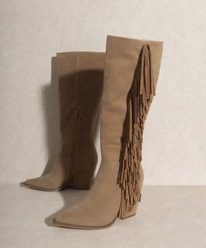 Head West Knee-High Fringe Boots