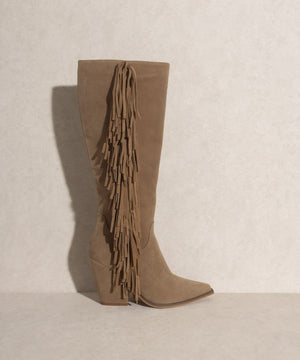 Head West Knee-High Fringe Boots