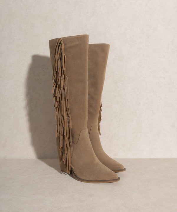 Head West Knee-High Fringe Boots