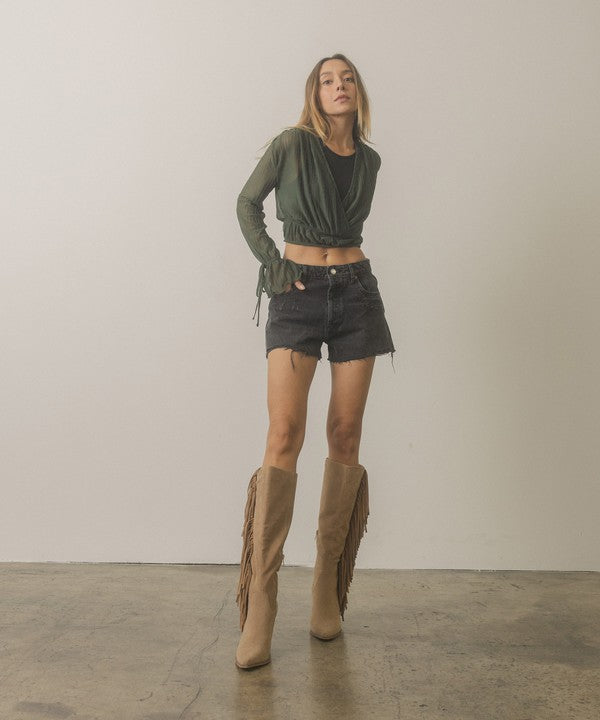 Head West Knee-High Fringe Boots