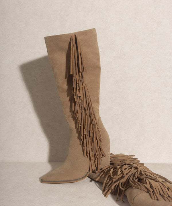 Head West Knee-High Fringe Boots