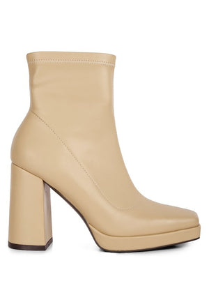 Madison Square Toe Chunk Heel Ankle Boots