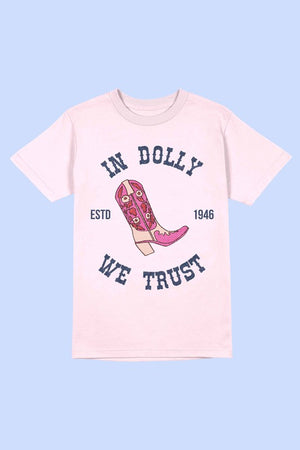 IN DOLLY WE TRUST GRAPHIC TEE