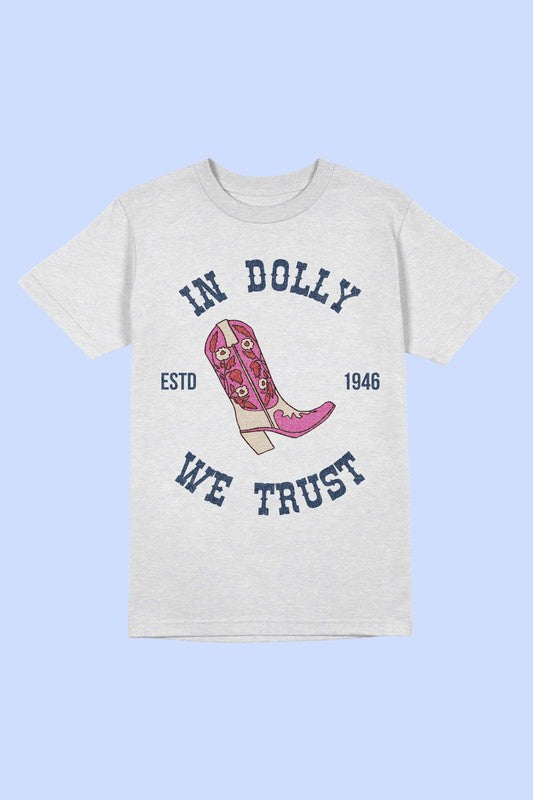 IN DOLLY WE TRUST TEE PLUS SIZE