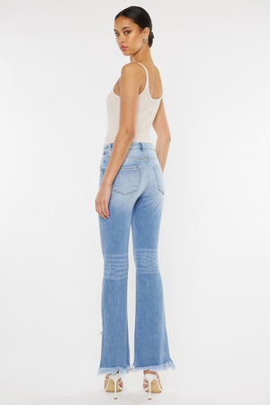 High Rise Bootcut Fray Hem Jean