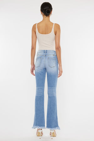 High Rise Bootcut Fray Hem Jean