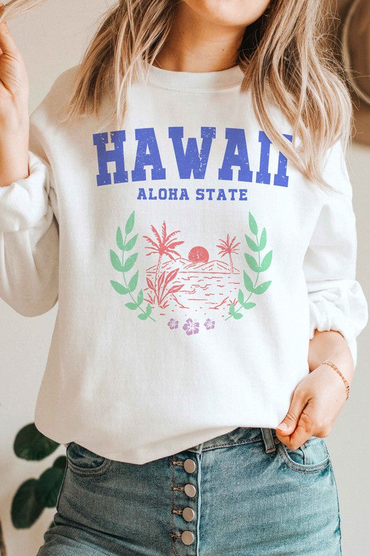 HAWAII ALOHA STATE GRAPHIC SWEATSHIRT