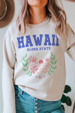 HAWAII ALOHA STATE GRAPHIC SWEATSHIRT