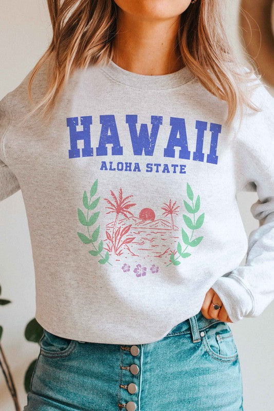 HAWAII ALOHA STATE GRAPHIC SWEATSHIRT