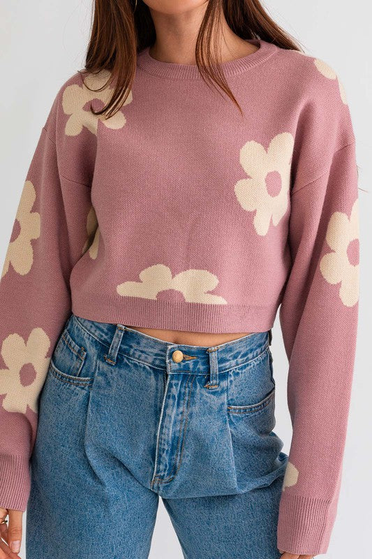 Daisy Days Crop Sweater