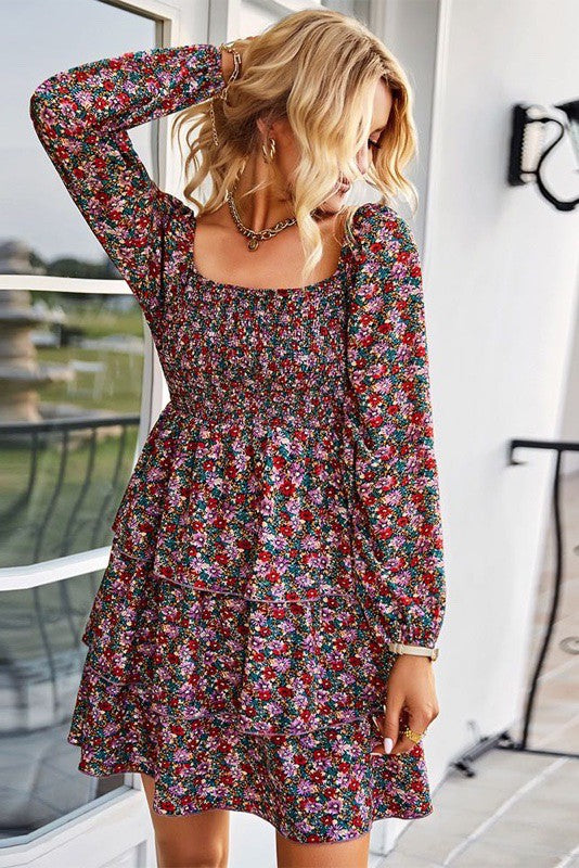 Long sleeve floral dress