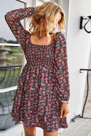 Long sleeve floral dress