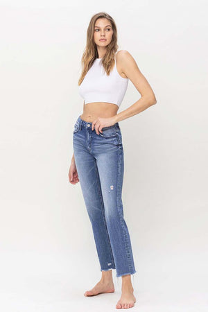 High Rise Straight Jeans by Flying Monkey