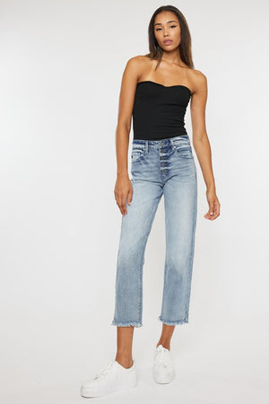 High Rise Straight Fit Denim