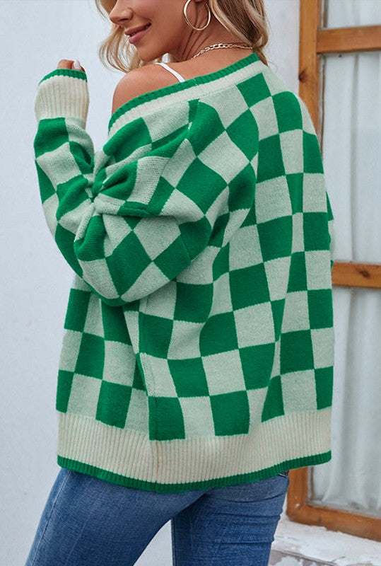 Checkered Cardigan