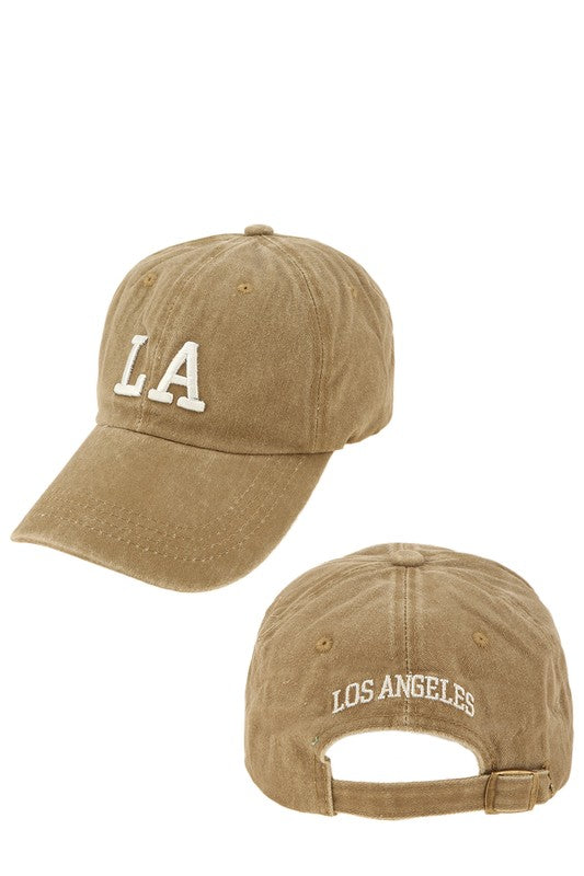 LA Acid Washed Baseball Cap